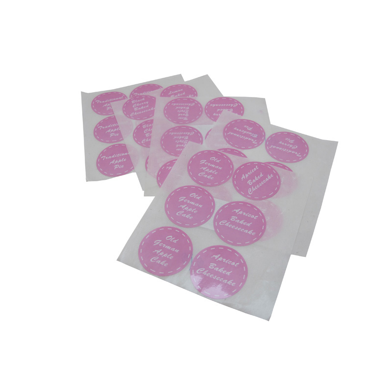 Customized Pink Round Logo Printing Adhesive Stickers Wholesale High Quality Paper Sticker